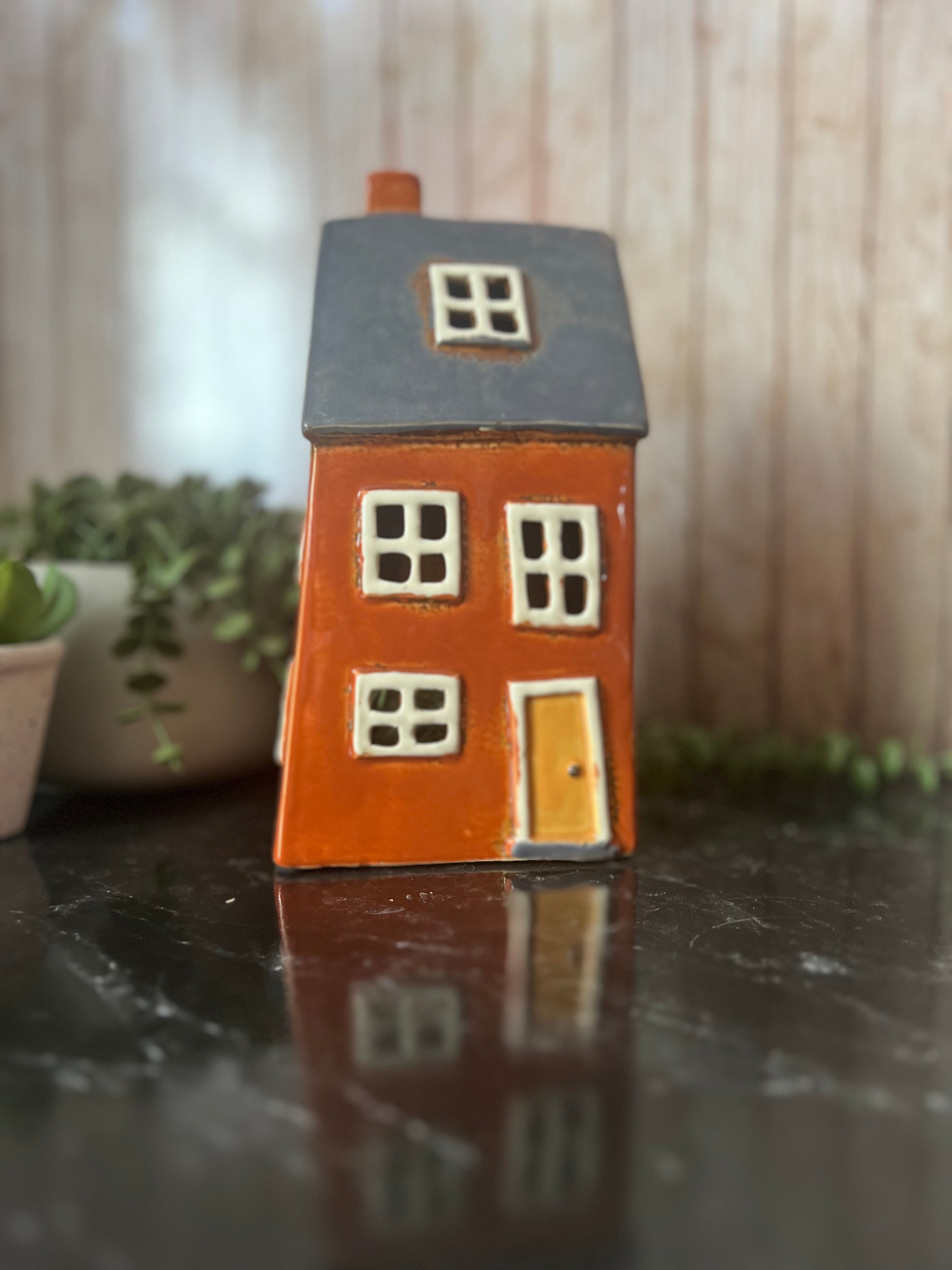 Tall House Tea Light Holder