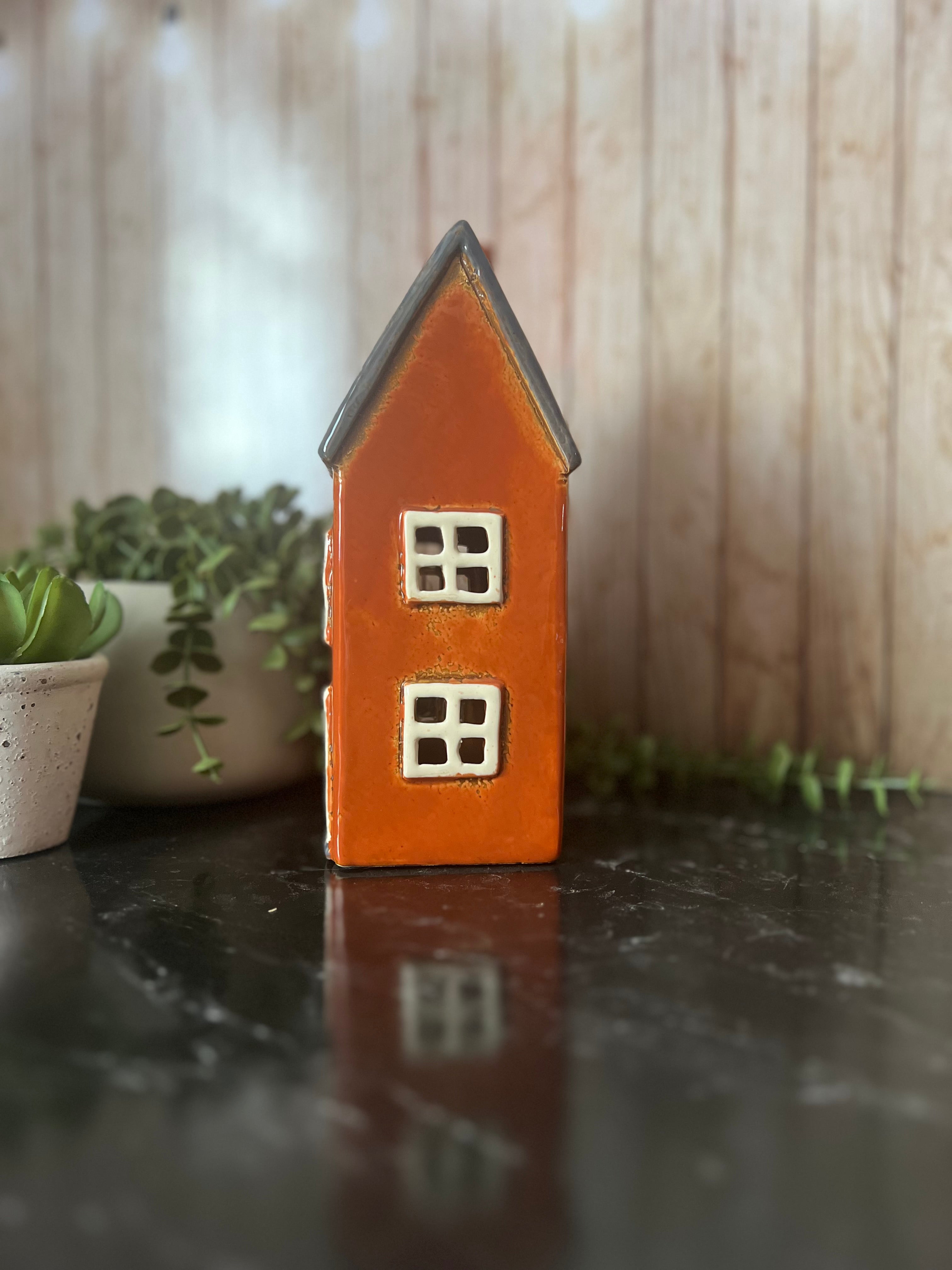 Tall House Tea Light Holder