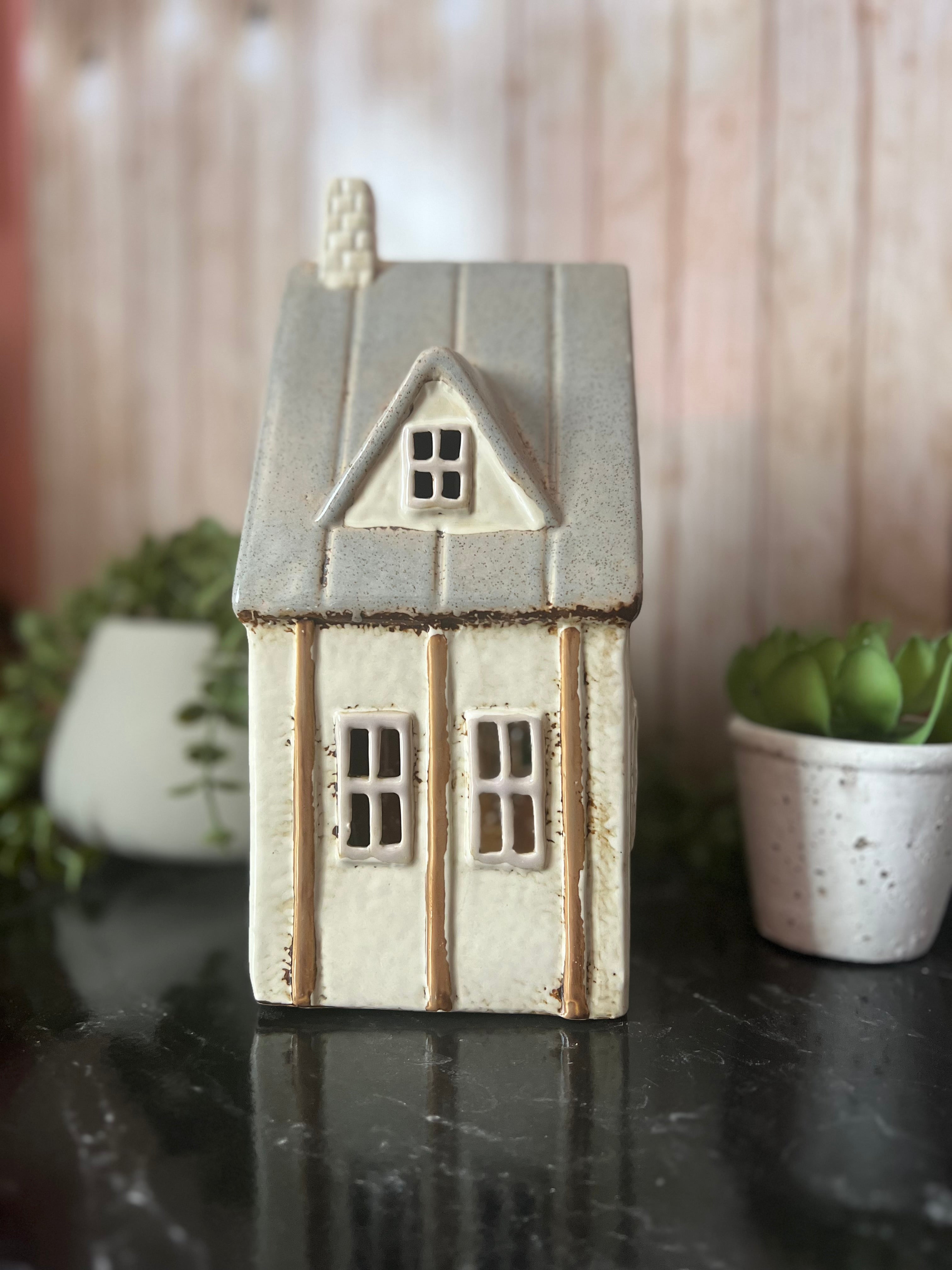 Tudor Style House Tea Light Holder