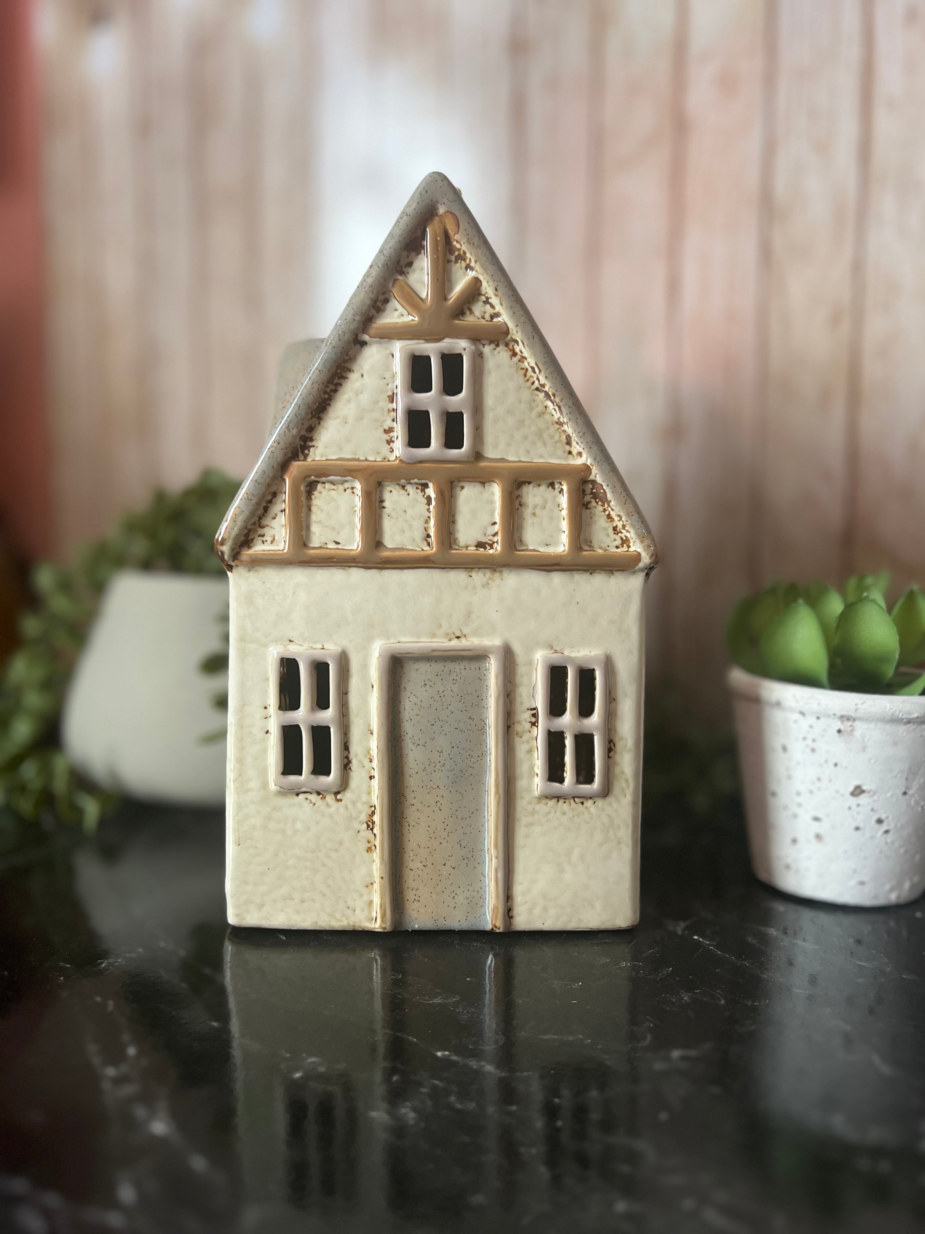 Tudor Style House Tea Light Holder