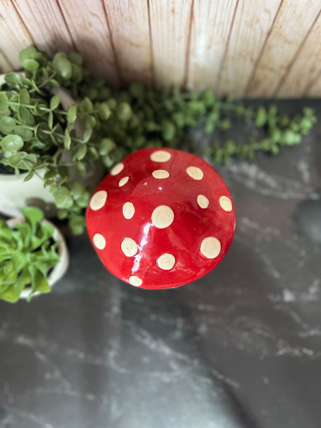 Ceramic Toadstool House Tea Light Holder
