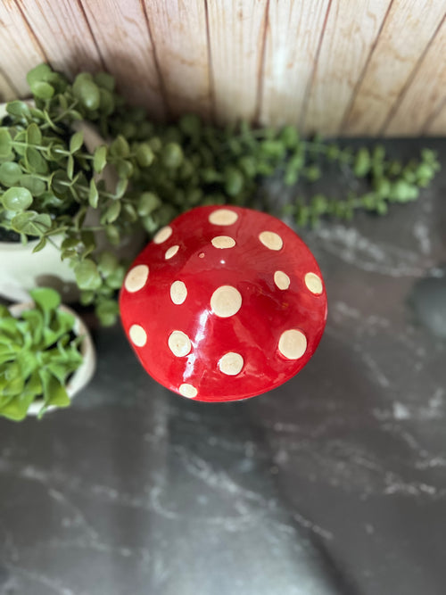 Ceramic Toadstool House Tea Light Holder