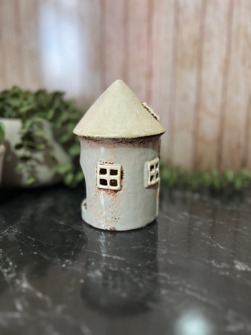 Ceramic Round House Mini Tea Light Holder