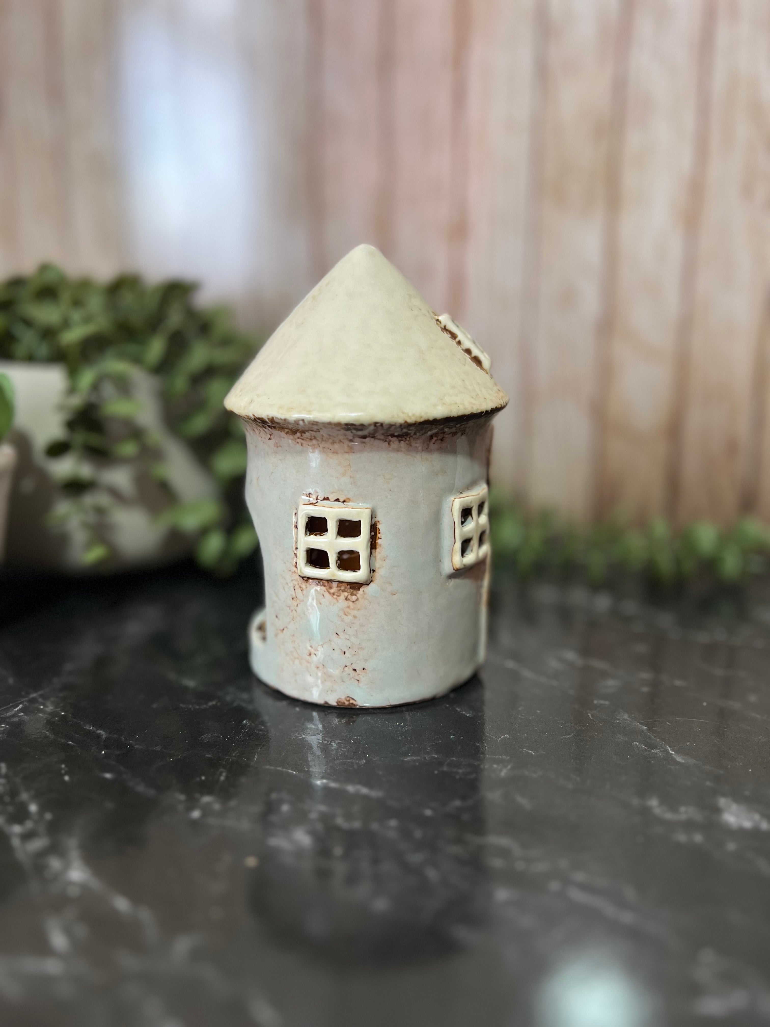 Ceramic Round House Mini Tea Light Holder