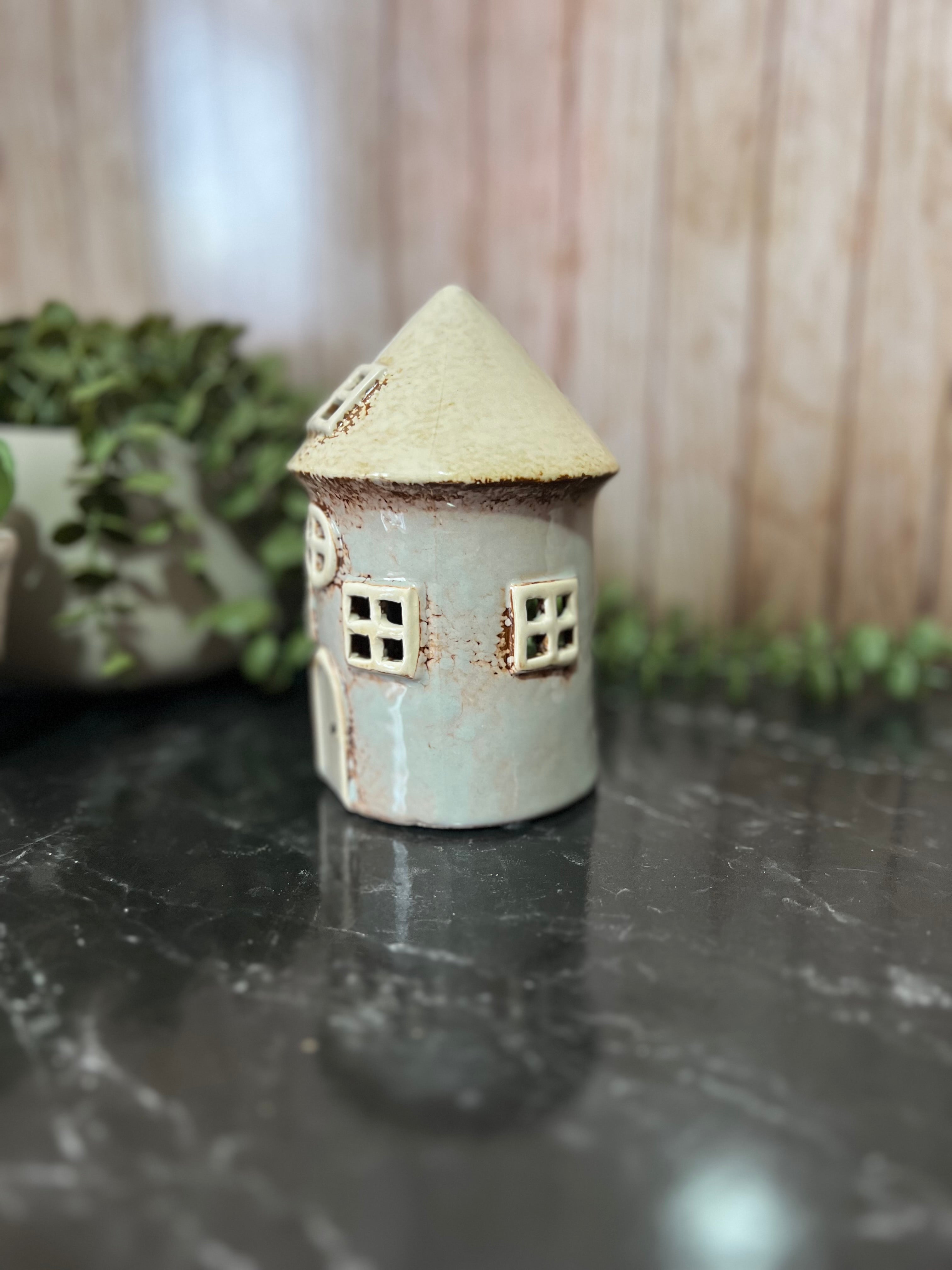 Ceramic Round House Mini Tea Light Holder