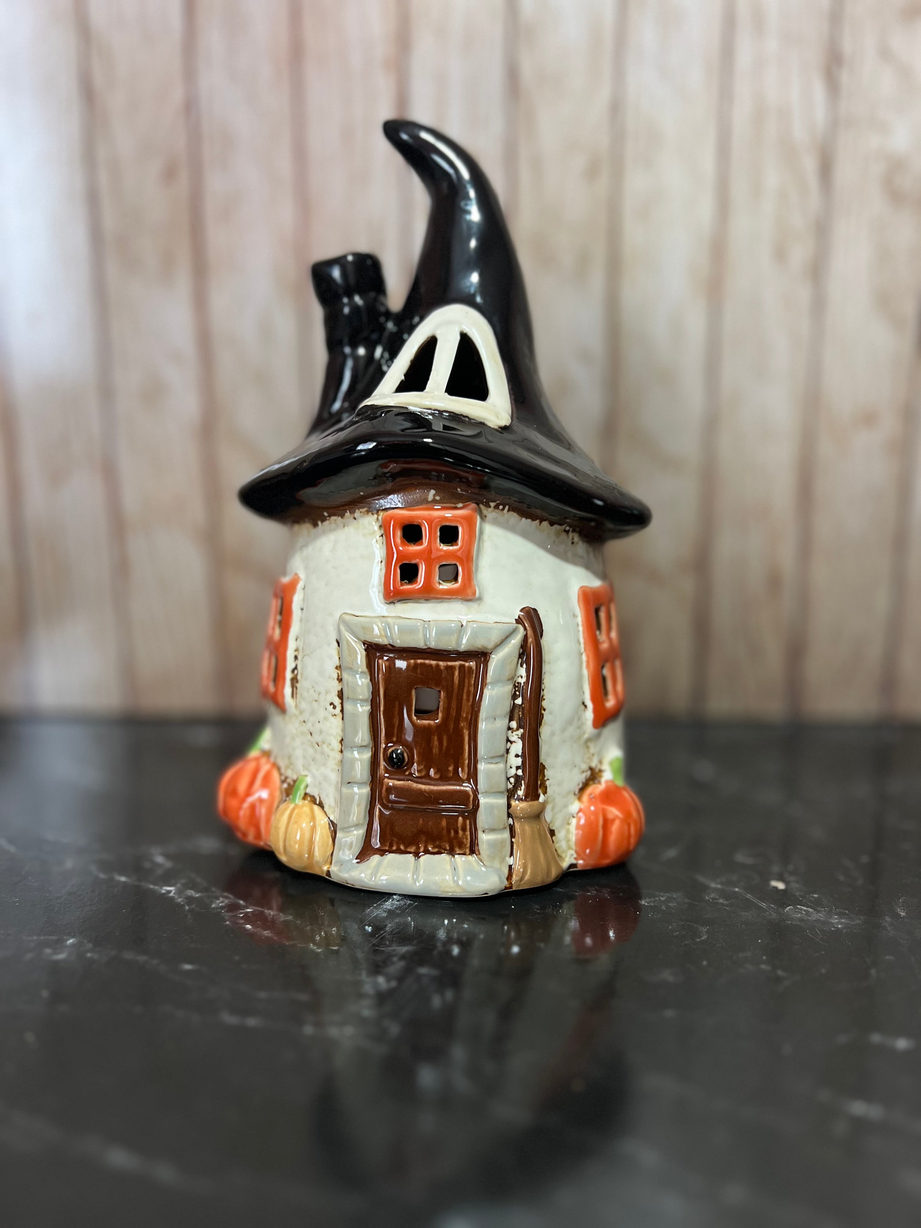 Witches Hat Halloween Ceramic Tea Light Holder