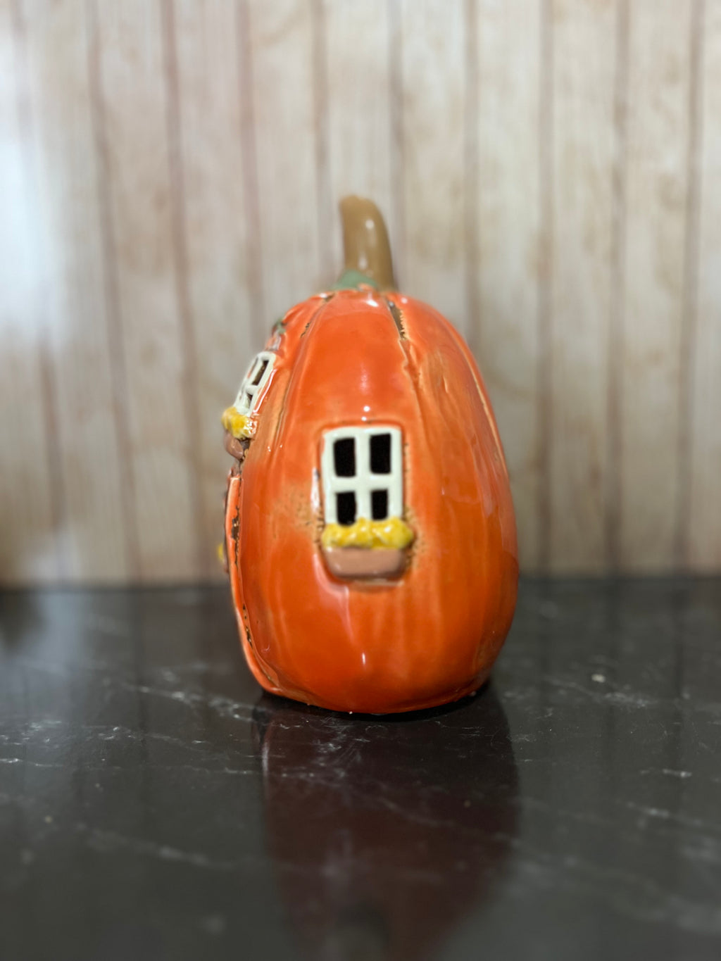 Pumpkin House Ceramic Tea Light Holder