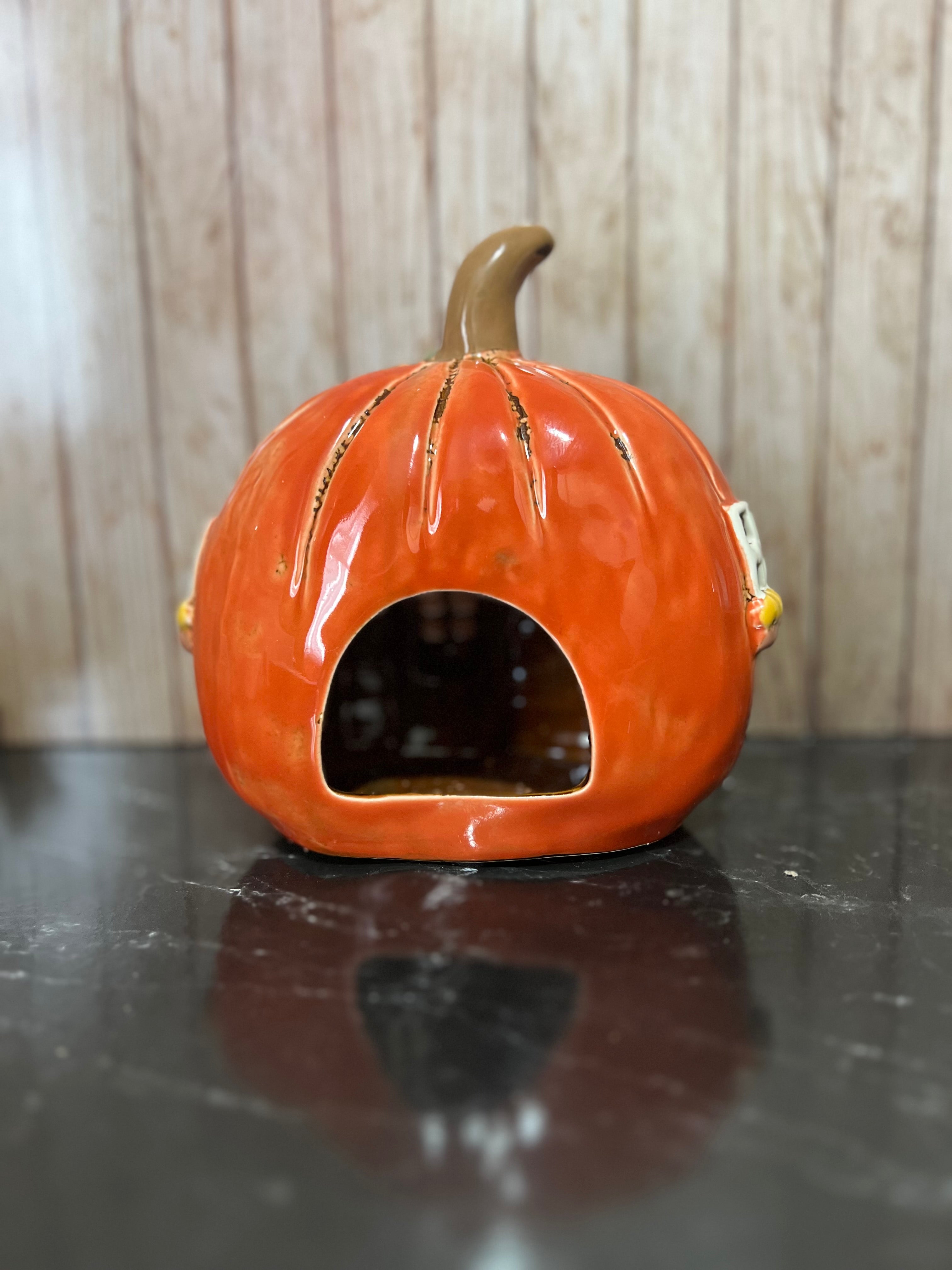 Pumpkin House Ceramic Tea Light Holder