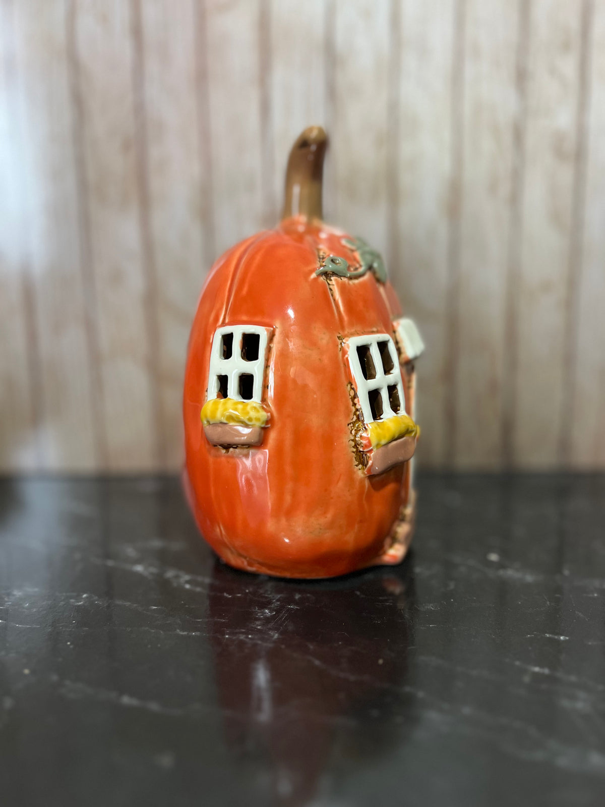 Pumpkin House Ceramic Tea Light Holder
