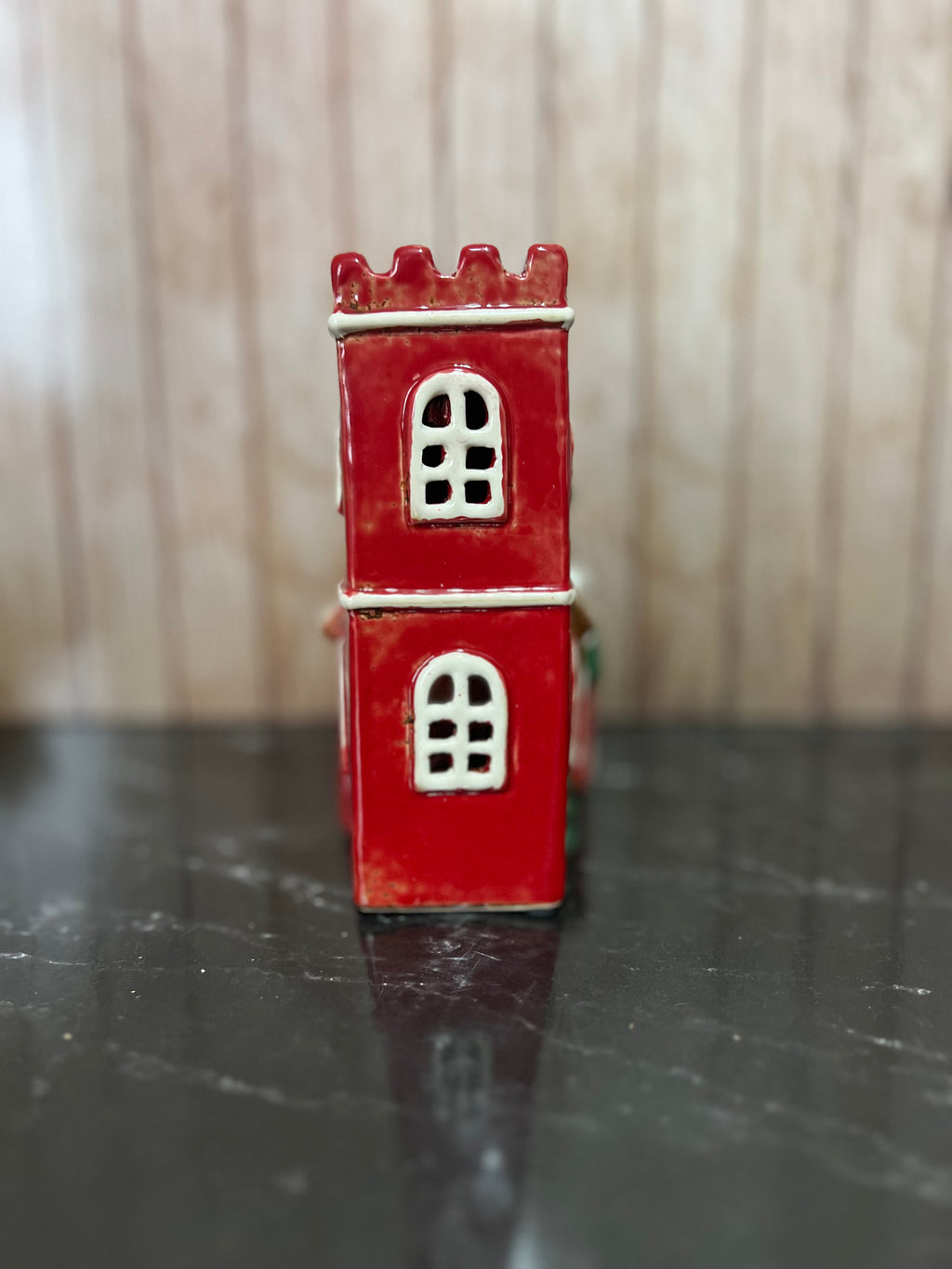 Christmas Themed Norman Church Tea Light Holder 16cmW x9cmD x 16cmH