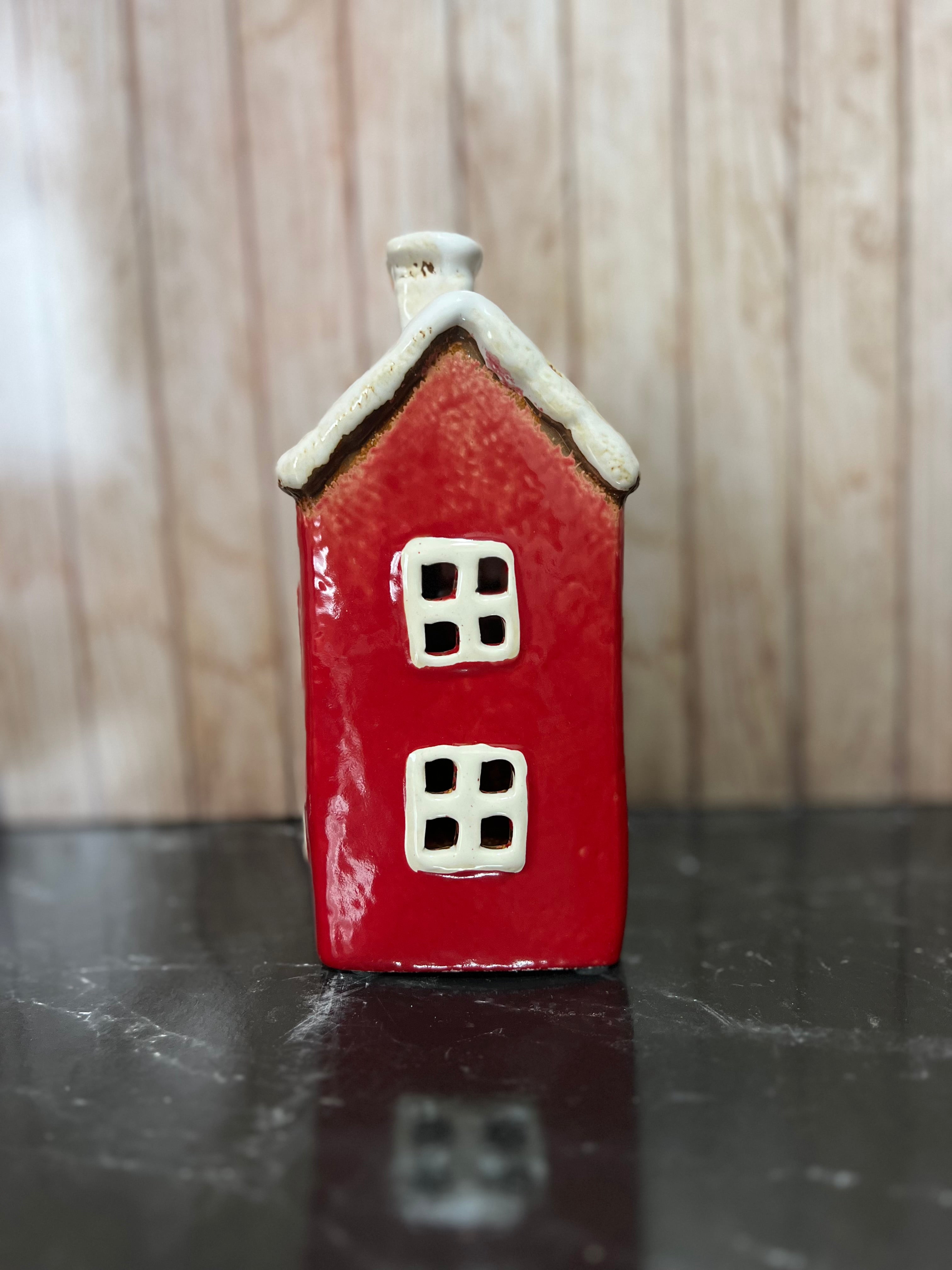 Christmas Themed Heart House Tea Light Holder 12cmW x 9cmD x 19cmH