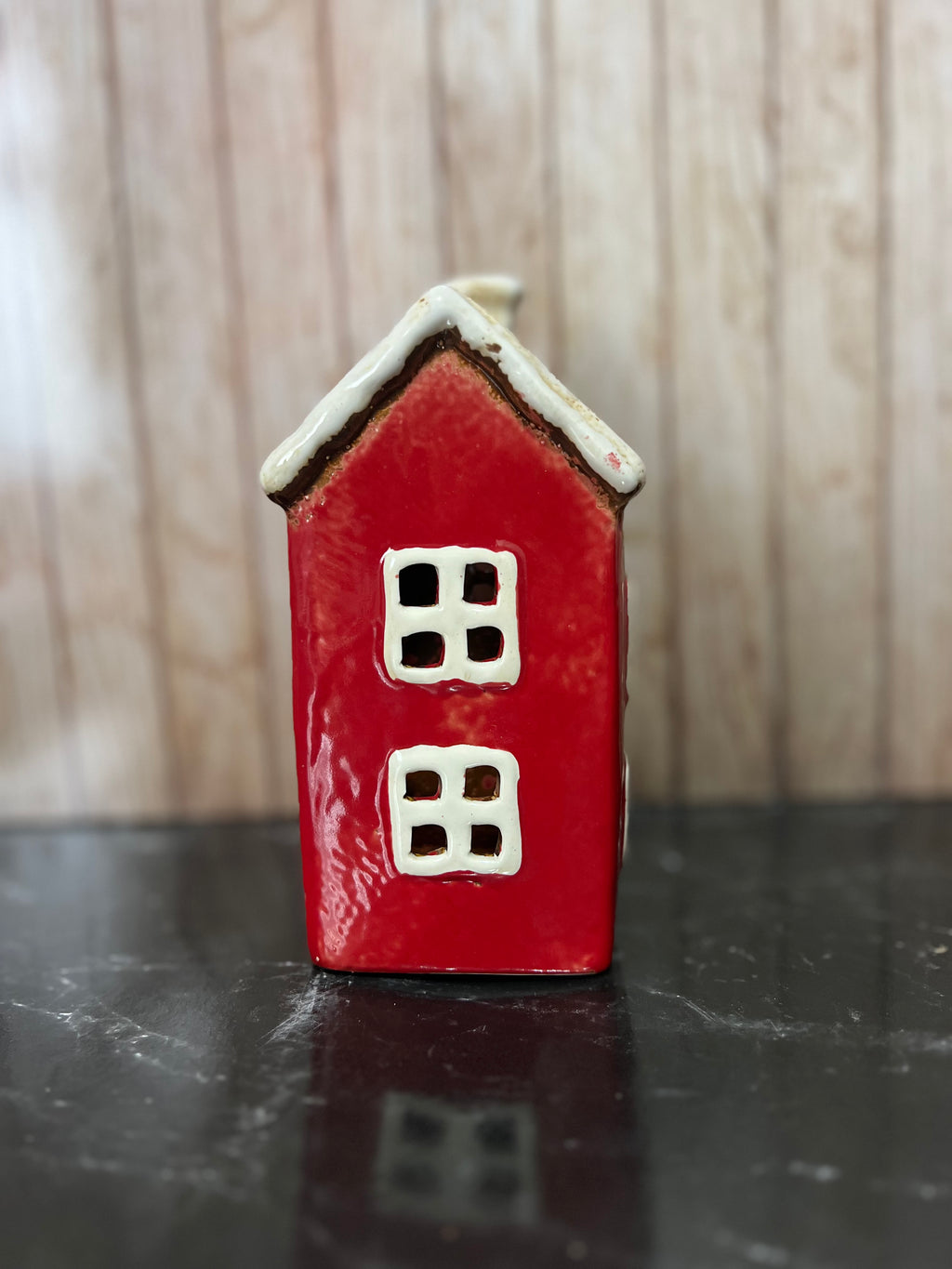 Christmas Themed Heart House Tea Light Holder 12cmW x 9cmD x 19cmH