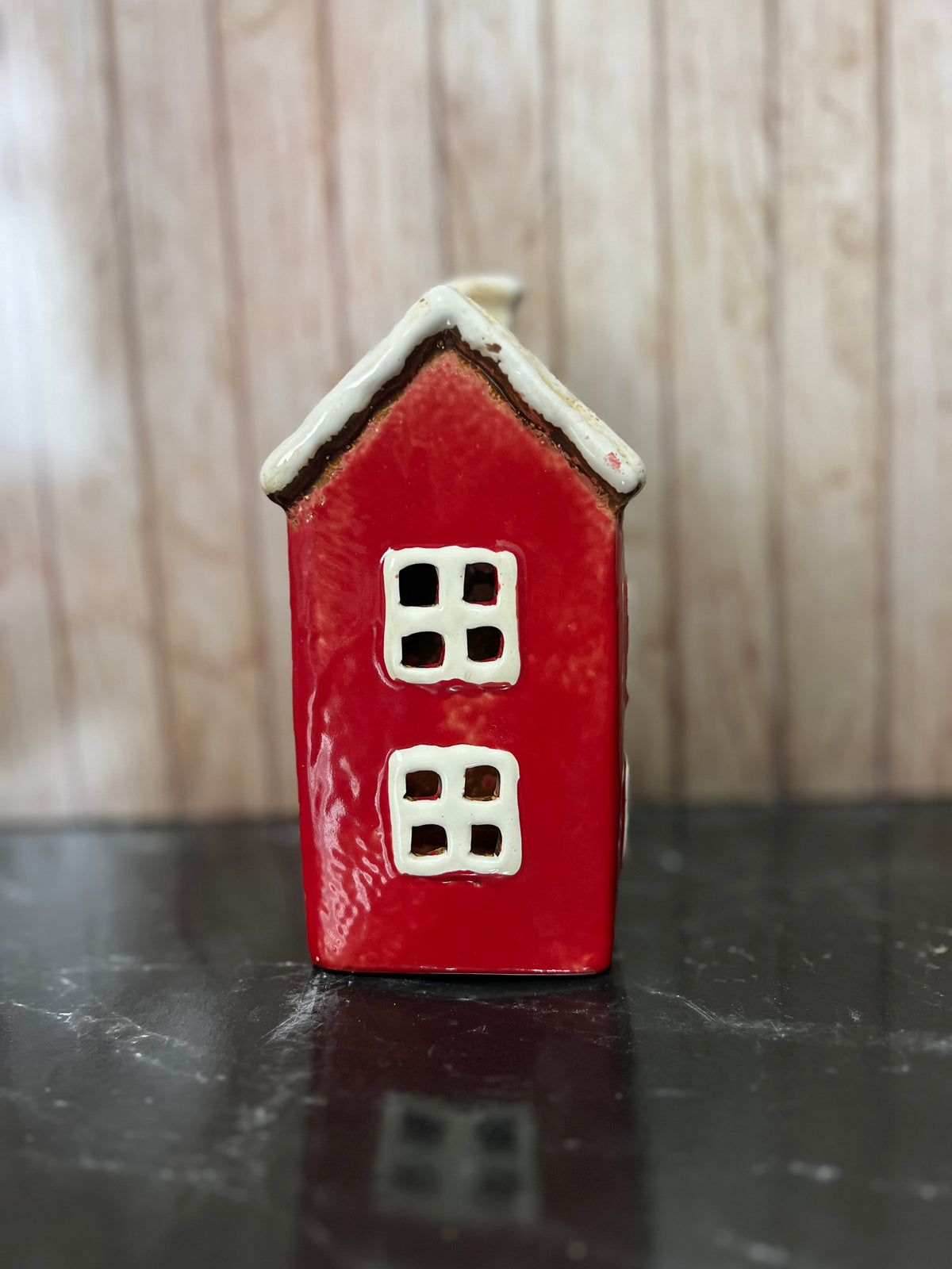 Christmas Themed Heart House Tea Light Holder 12cmW x 9cmD x 19cmH
