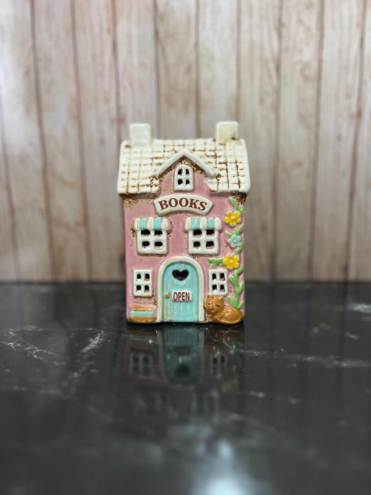 Pink Book Shop Ceramic Tea Light Holder