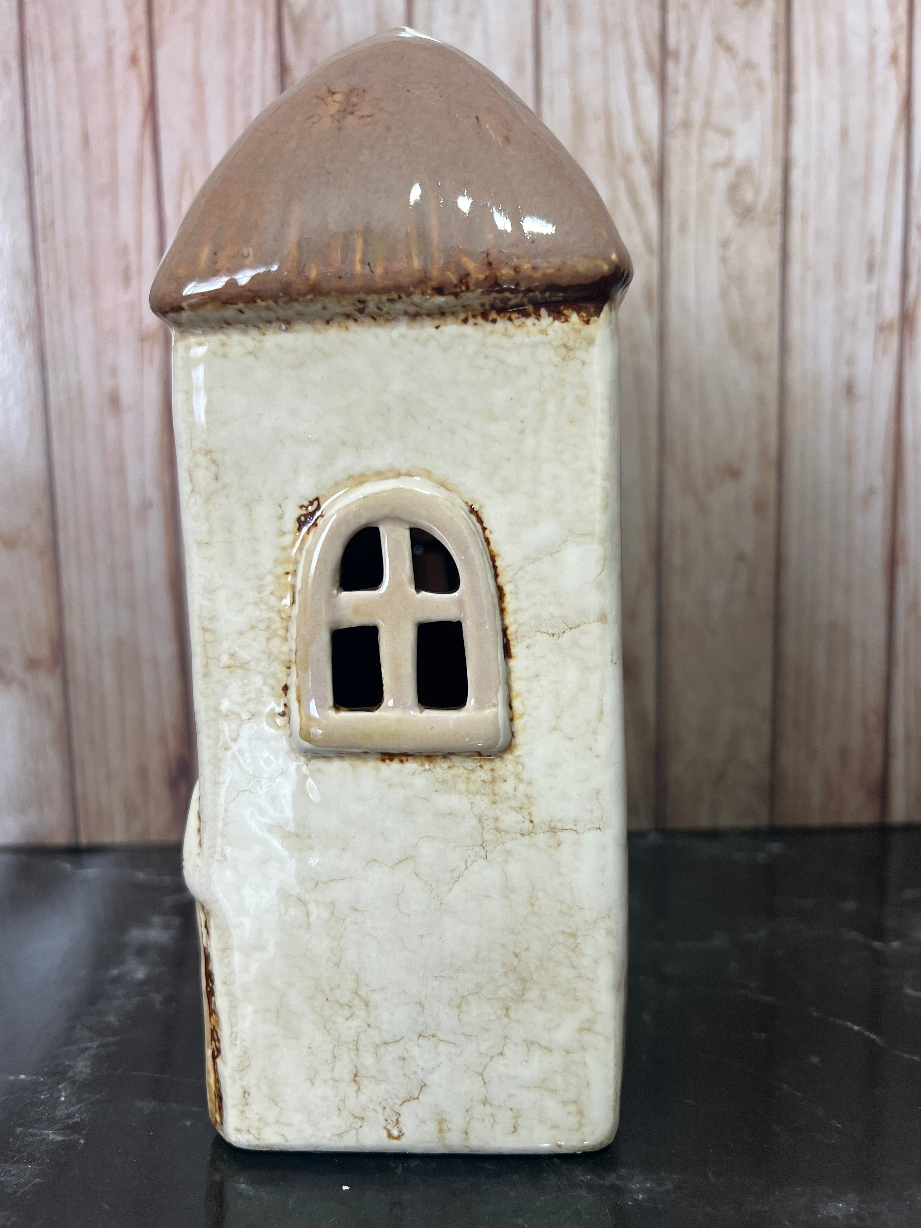 Antique Shop Themed Tea Light Holder  Awnings, Flowers Great Detail14cm W x 8cm D x 20cm H
