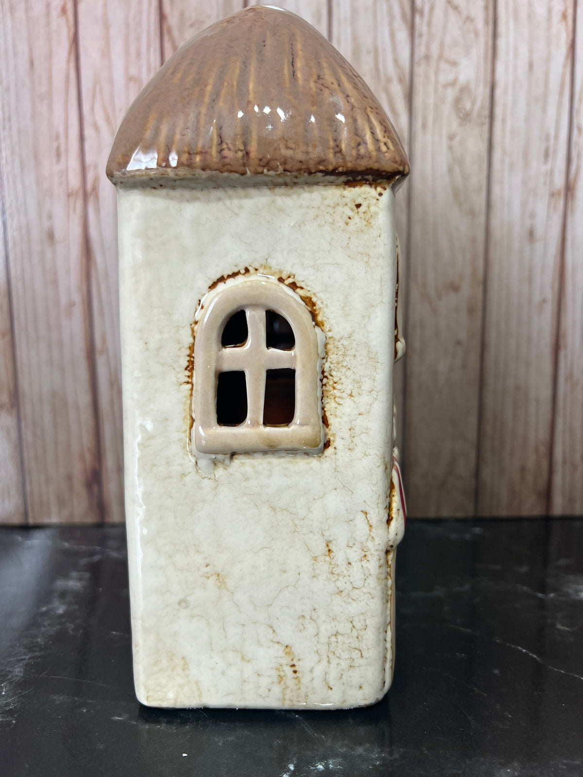 Antique Shop Themed Tea Light Holder  Awnings, Flowers Great Detail14cm W x 8cm D x 20cm H