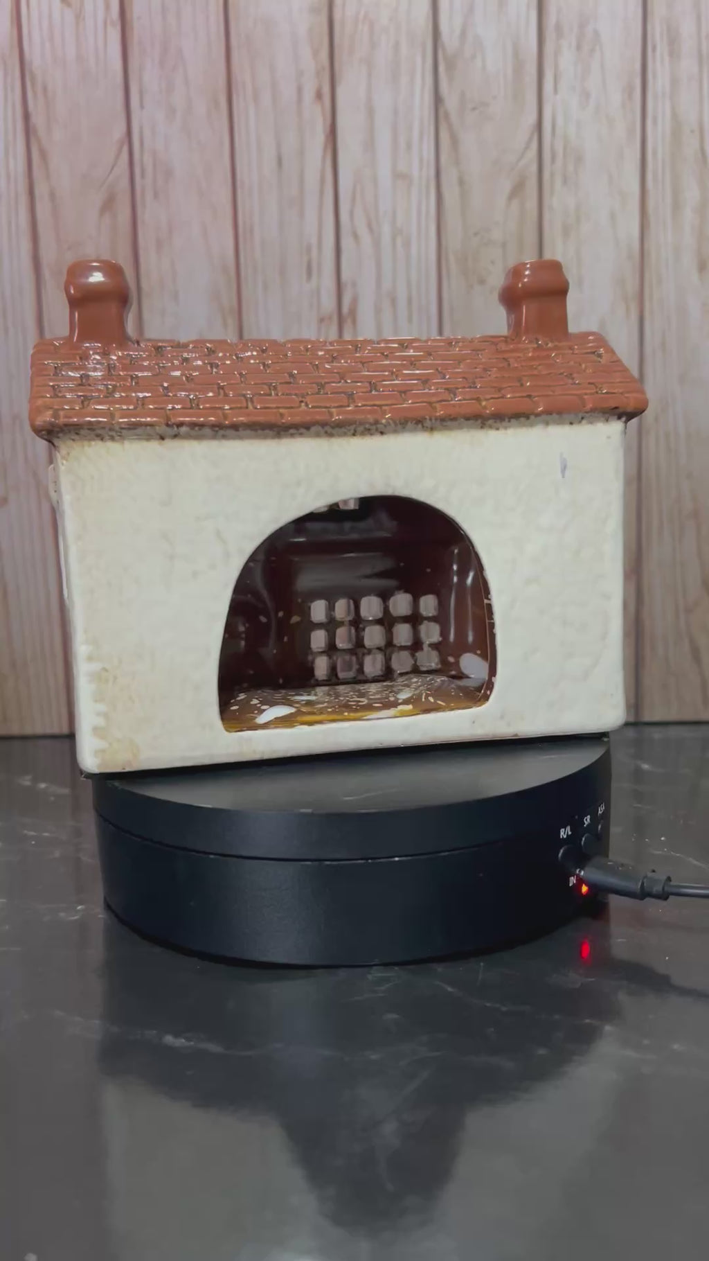 Post Office Ceramic Tea Light Holder with Post Box and Pot Plants