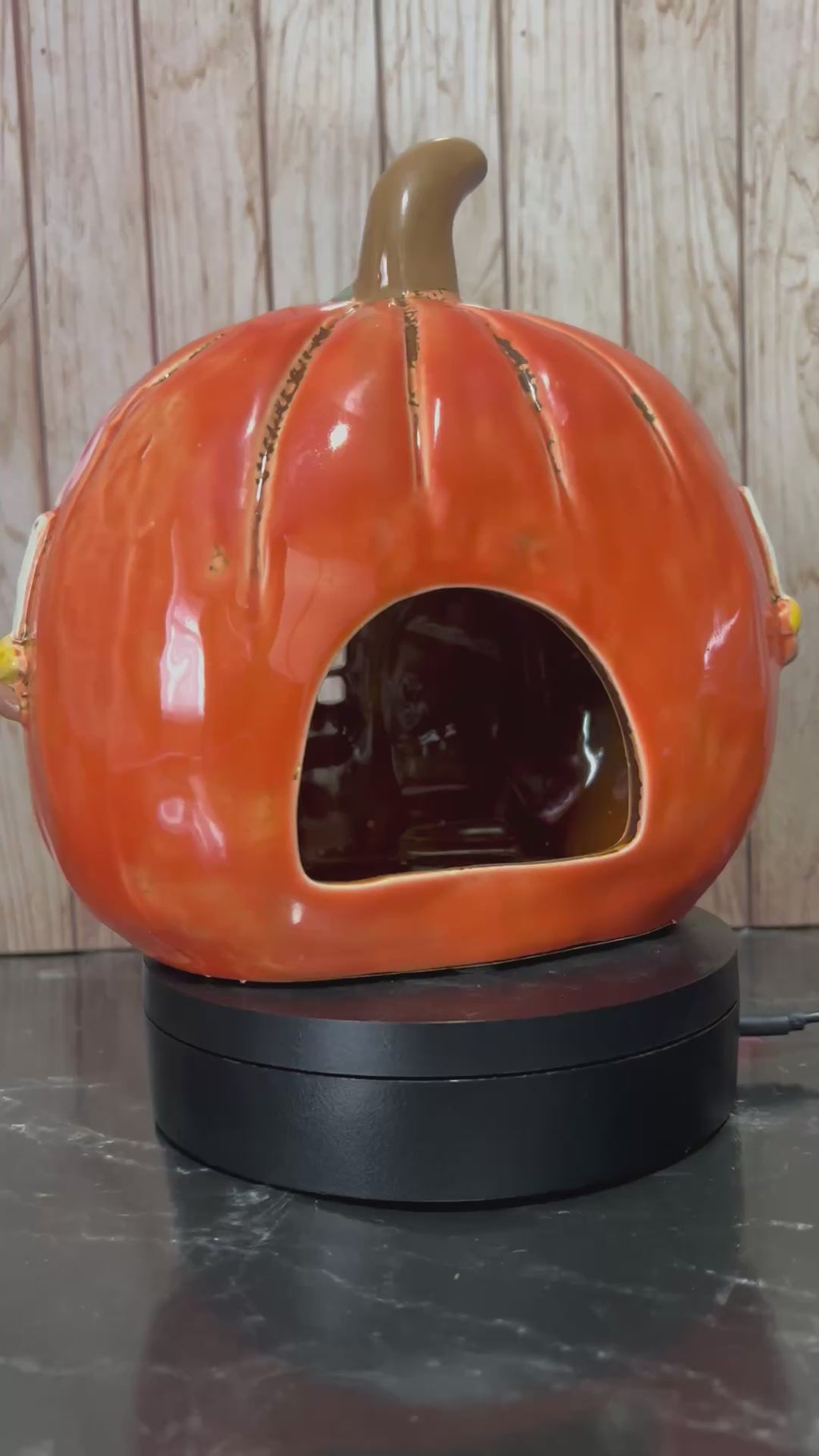 Pumpkin House Ceramic Tea Light Holder